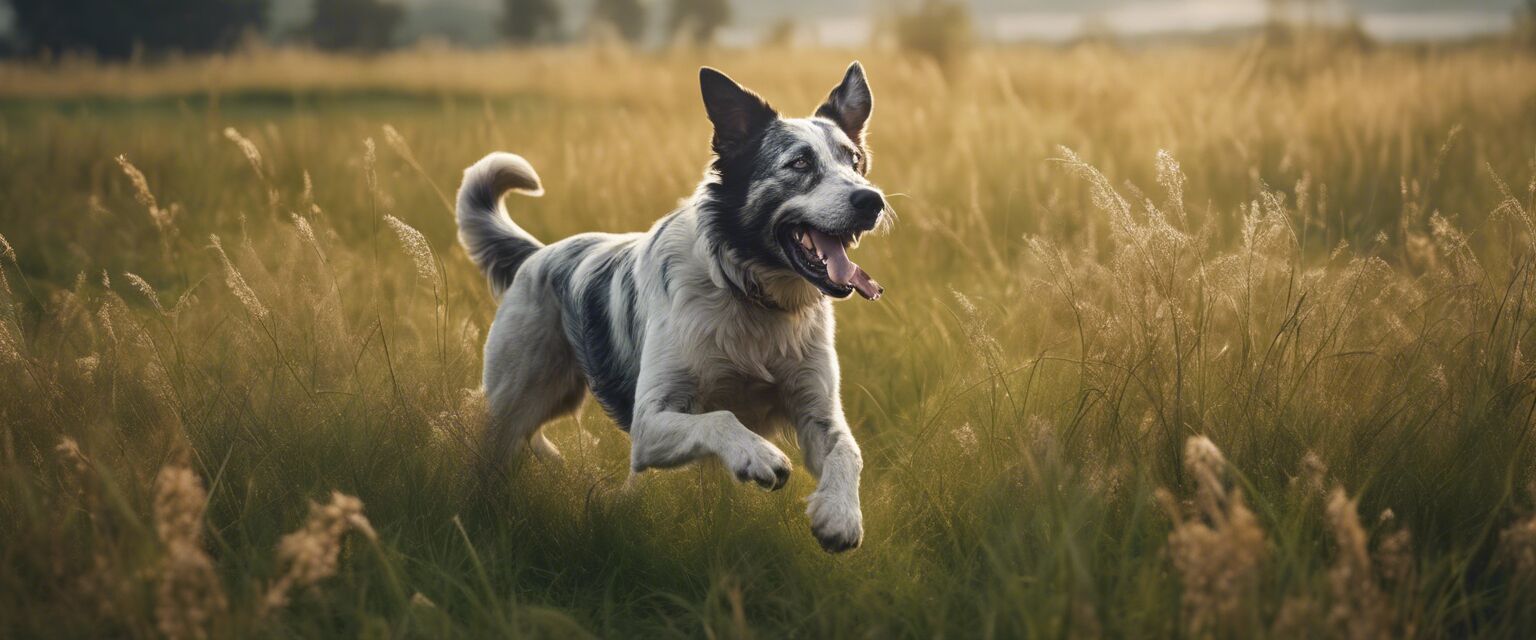 Healthy dog playing