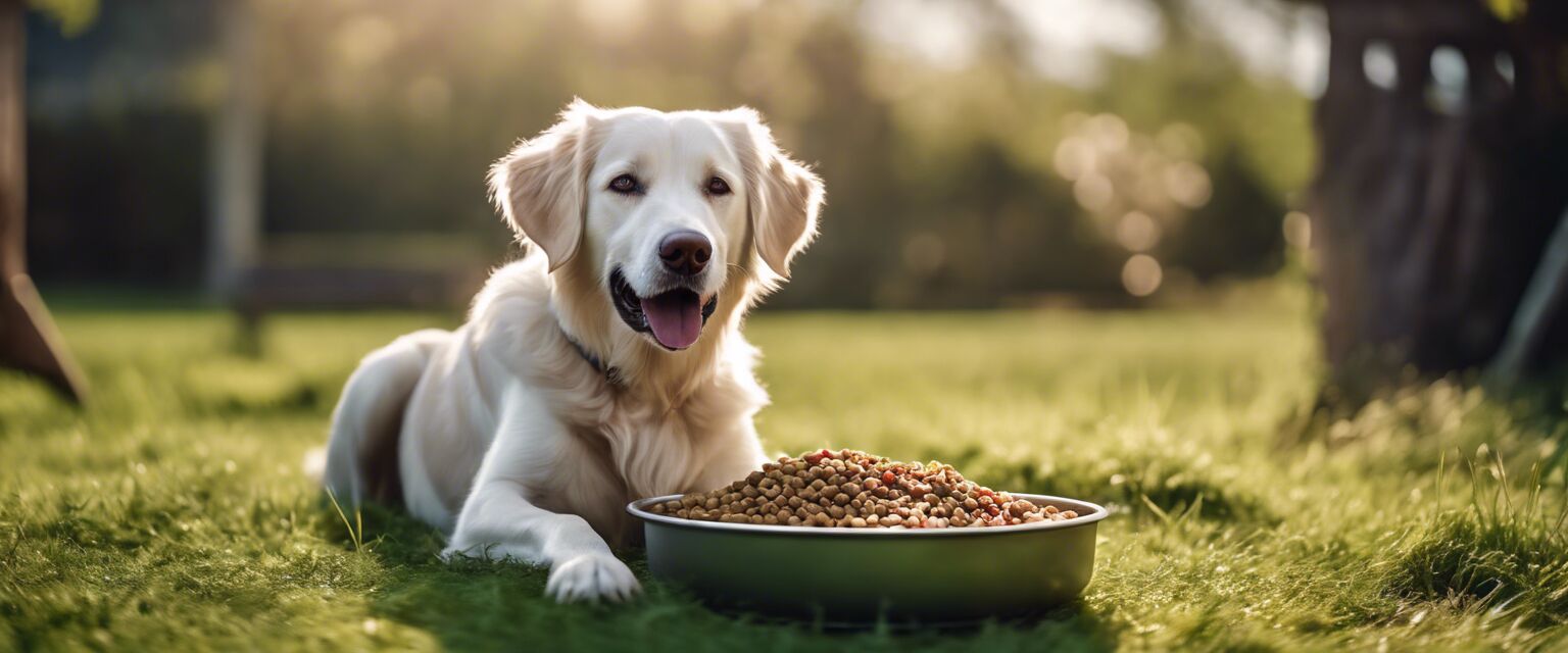 Dog enjoying hypoallergenic organic dog food