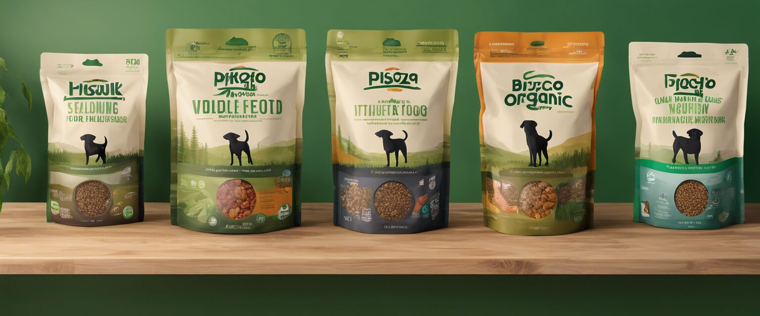 Different brands of organic dog food