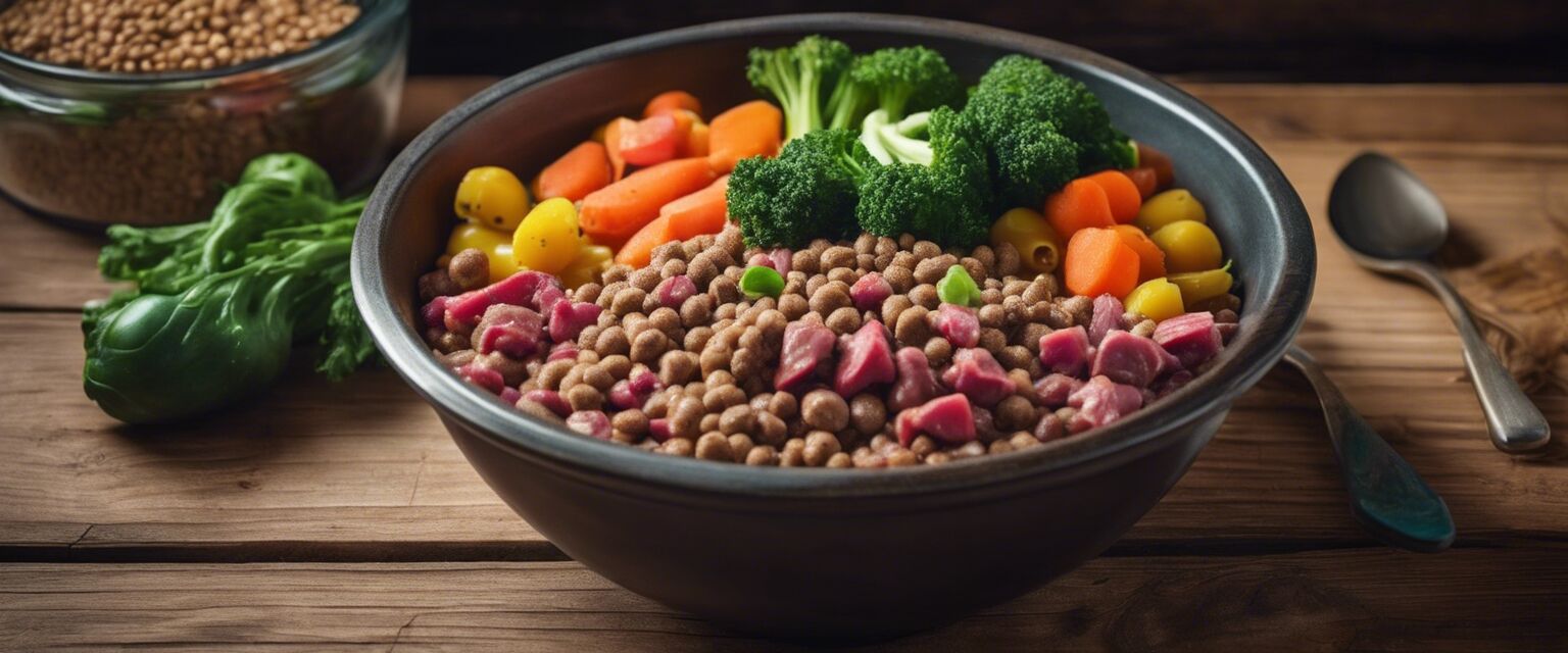 Bowl of wet organic dog food